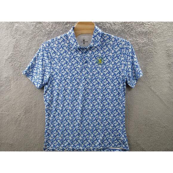 USGA Men’s Blue Floral 122nd US Open Short Sleeve Golf Polo Shirt Size XL - Picture 1 of 10